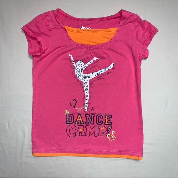 Circo Other - 🆕 Dance Camp Pink Orange Short Sleeve Shirt Girl’s 7-8 Tee T-Shirt Spring Top